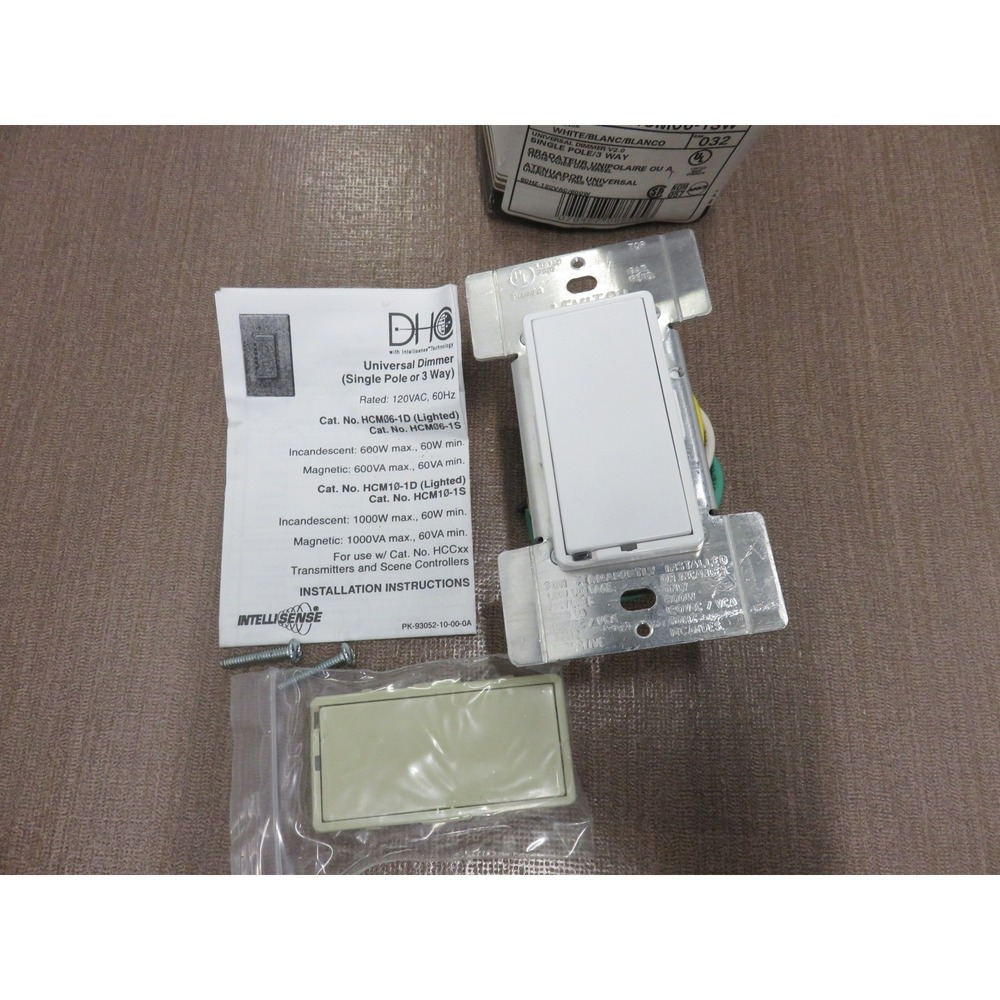 Leviton HCM06-1SW DHC IntelliSense Universal Dimmer Switch White 600W 3-Way X10
